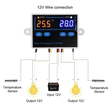 Dublu Termostat pentru Incubator 10A Ieșire Directă Termostat Digital Controler de Temperatura de Încălzire Răcire Control Comutator