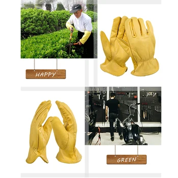 OZERO Bărbați Mănuși de Lucru din Piele de Capră de Protecție de Securitate pentru Siguranța Tăiere Lucru Reparator Garaj Curse Mănuși Pentru Bărbați 5002