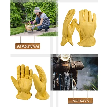 OZERO Bărbați Mănuși de Lucru din Piele de Capră de Protecție de Securitate pentru Siguranța Tăiere Lucru Reparator Garaj Curse Mănuși Pentru Bărbați 5002