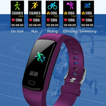 Y9 Fitness Brățară sport pedometru, monitor de ritm cardiac de măsurare a tensiunii arteriale inteligent bratara cu Bluetooth mesaj împinge