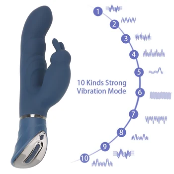 IKOKY Rabbit Vibrator G-spot Penis artificial Vibratoare jucarii Sexuale pentru Femei Vagine pasarici rase Oral sex Feminin Masturbator 10 Viteza de Produse pentru Adulți