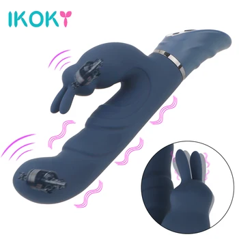 IKOKY Rabbit Vibrator G-spot Penis artificial Vibratoare jucarii Sexuale pentru Femei Vagine pasarici rase Oral sex Feminin Masturbator 10 Viteza de Produse pentru Adulți