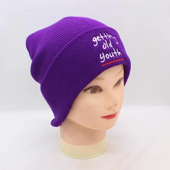 BING XUAN YUAN HAO Tudorache Calde de Iarnă pentru Femei New Violet Broderie Turban Pălării Tricotate Pălărie de Schi cozorocul Gorros Accesorii