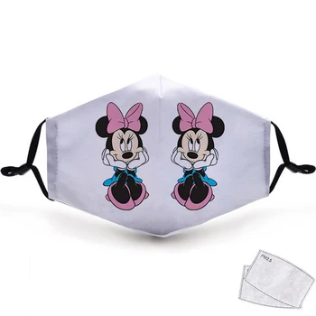 1 BUC Disney Masca Adult Mickey Minnie Model Lavabile Refolosibile Masca de Bumbac Windproof Mască antipraf cu 2 Filtre Gratuite