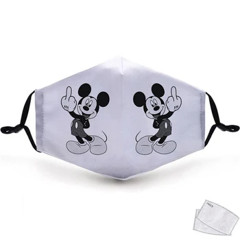 1 BUC Disney Masca Adult Mickey Minnie Model Lavabile Refolosibile Masca de Bumbac Windproof Mască antipraf cu 2 Filtre Gratuite
