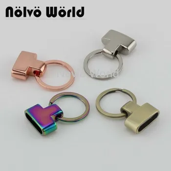 Nolvo lume 10-50pcs 3 culori 13mm Cheie Inele Despicate Fob Hardware cu Cheie Inel Vărsat Inel Pentru chingi cablu end FOB cleme