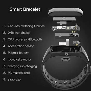 Bluetooth 4.0 Smart Bratara Bratara Fitness Tracker Mesaj Memento Rata De Tensiunii Arteriale Test Ceas Inteligent