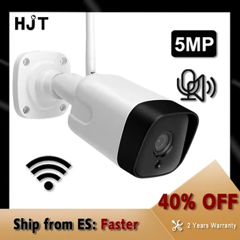 HJT 5MP Camera IP WIFI 940nm Lumină IR Viziune de Noapte Omului de Detectare a Mișcării cu Două sensuri Audio, Camera de Securitate Wireless de Exterior TF Card