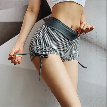 Culturism piersic hip scurt talie inalta femei cordon elastic dresuri purta viteza de funcționare uscată Yoga pantaloni scurți