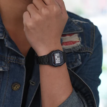 PANARS Aur Digitale Ceasuri de mana Barbati de Femei de Moda Ceas Casual din Oțel Inoxidabil Curea 5M Rezistent la Apă Săptămână Ceasuri Sport