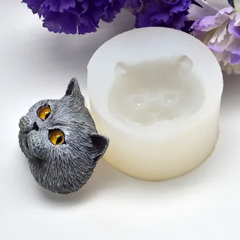 Cap de pisică Mucegai Silicon 3D Formă de Jeleu Mucegai Pentru Fondant Săpun Sugarcraft Tort de Decorare