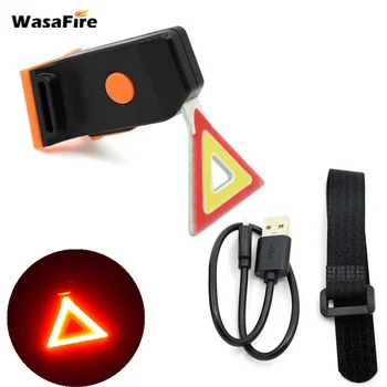 WasaFire Triunghi LED Biciclete Lumina din Spate USB Reîncărcabilă Biciclete Stopul de Siguranță Avertizare Lumini Flash 6 Moduri de Ciclism stopuri