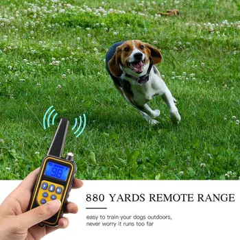800m de Control Formare de Câine de Companie cu Guler rezistent la apa Display LCD pentru Toate Dimensiunile de Vibrații și Șoc de Sunet