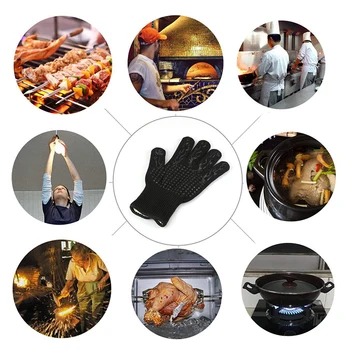 500-800 Celsius Extreme de Rezistente la Căldură GRĂTAR Mănuși Pentru Coacere Grill-ul Cuptorului accesorii de bucătărie de gătit Mănuși