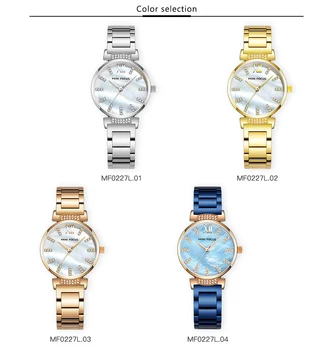 MINI FOCUS Marin Femei Elegante Ceasuri Cuarț Ceas din Oțel Inoxidabil Curea Cristal Decor Top Brand de Lux Rochie Ceas de mână