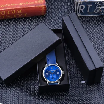 Câștigătorul Moda Cadran Albastru de Mâna a Doua Independentă de Design Albastru din Piele Curea pentru Bărbați Ceasuri Mecanice de Top de Brand de Lux