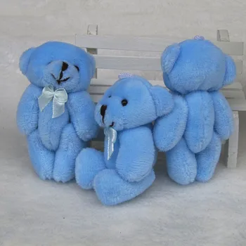 100BUC/LOT Mini Ursuleț de Pluș Jucării de Pluș 8cm Urs Mic Jucării de Pluș albastru pelucia Pandantiv Copii Cadou de Ziua HMR043