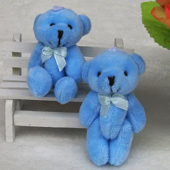 100BUC/LOT Mini Ursuleț de Pluș Jucării de Pluș 8cm Urs Mic Jucării de Pluș albastru pelucia Pandantiv Copii Cadou de Ziua HMR043