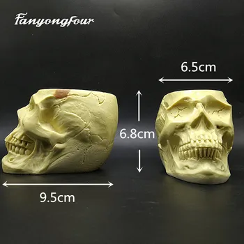 Craniu 3D Lumanare Tort Mucegai Mucegai Silicon Ciocolata Gips Lumânare Săpun Bomboane Mucegai Bucătărie de Copt Transport Gratuit